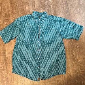 Ariat Teal Geometric Short Sleeve Shirt